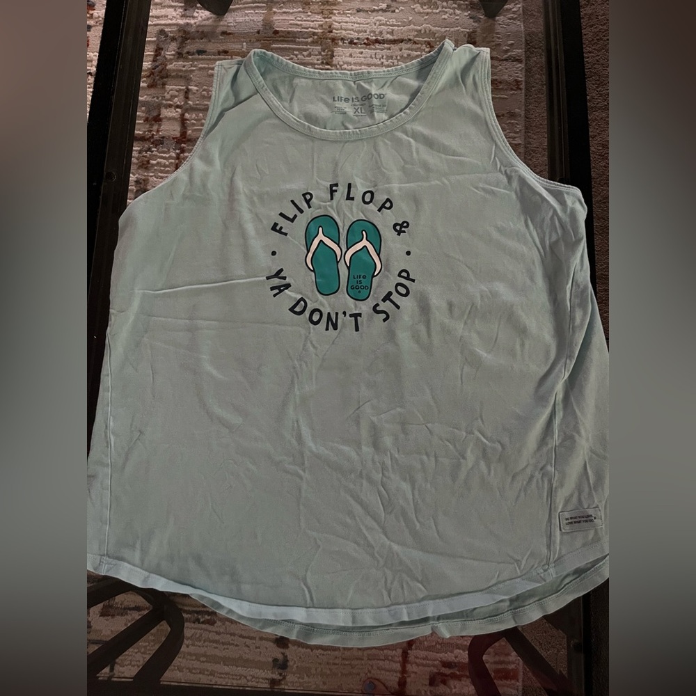 Life Is Good Sage Green Crusher Tee